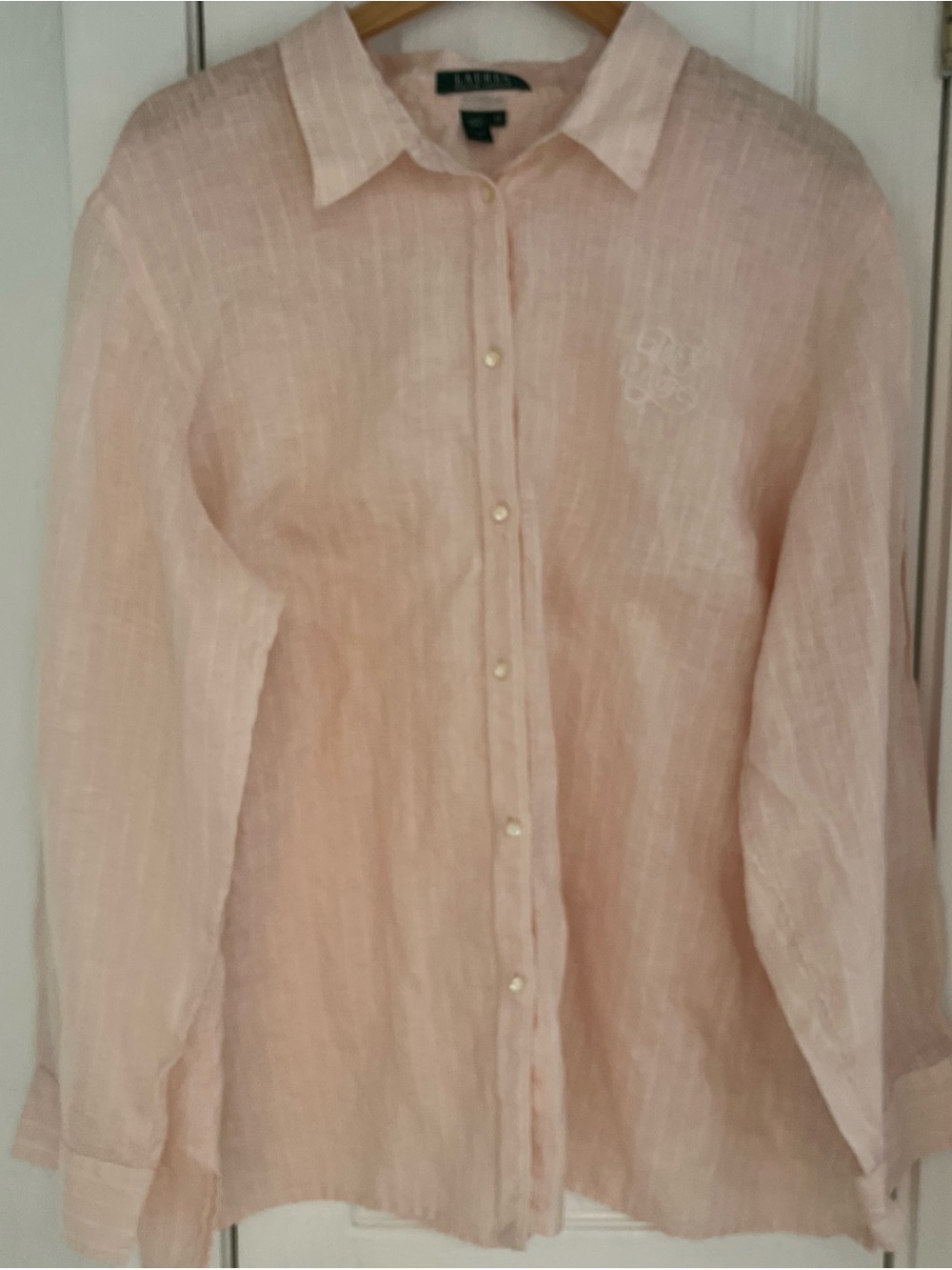 Ralph Lauren Light Peach  Linen Button-Down Shirt